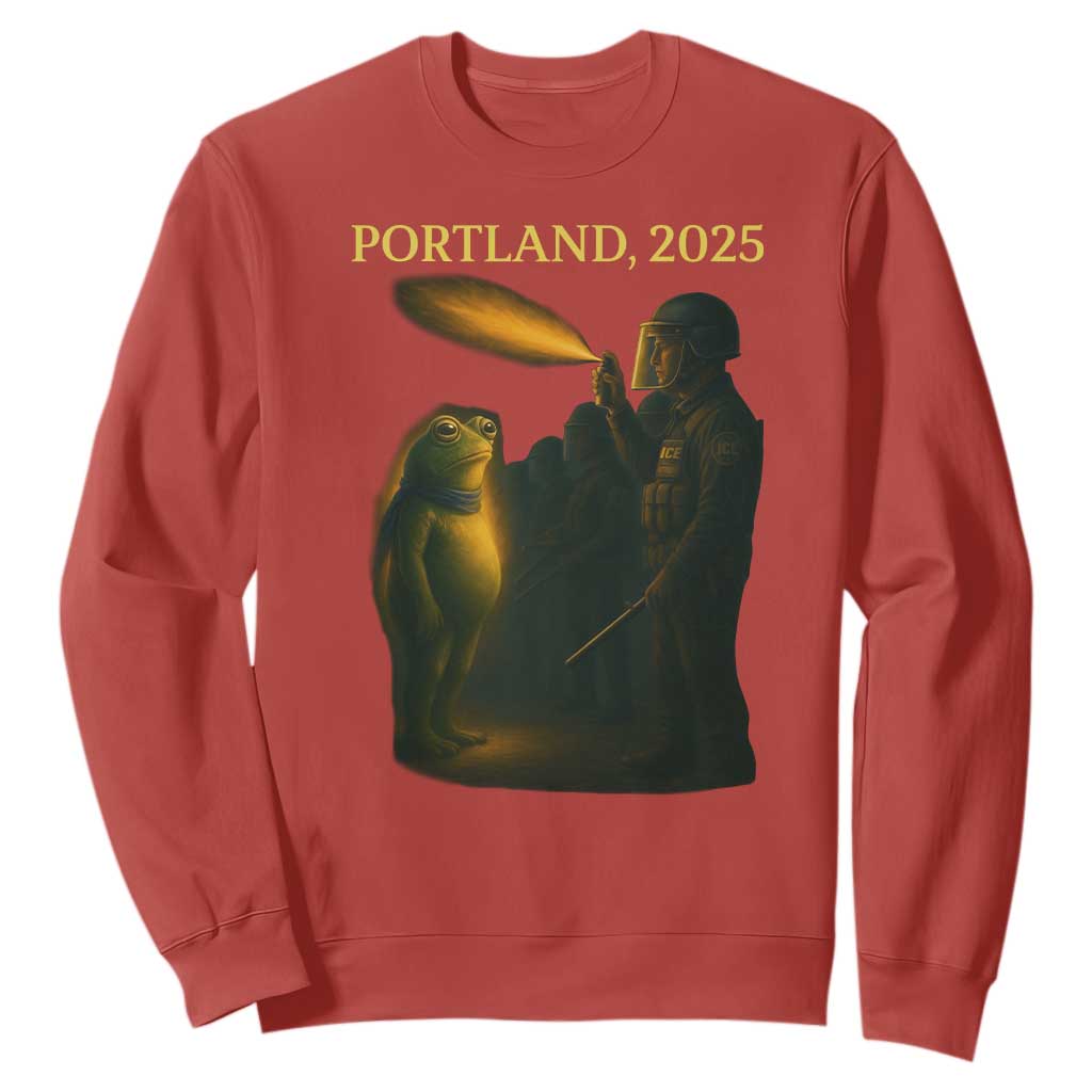 Resist Frog Political Poste Sweatshirt Free Portland Vintage Protest Graphic TS02 Red Print Your Wear