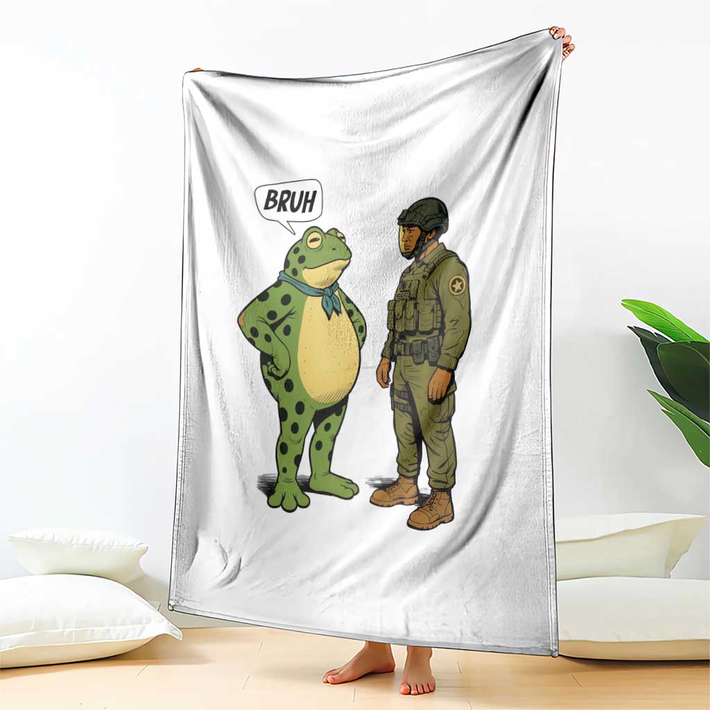 Funny Frog Bruh Resist Meme Throw Blanket Free Portland Oregon Political Satire TS02 Print Your Wear