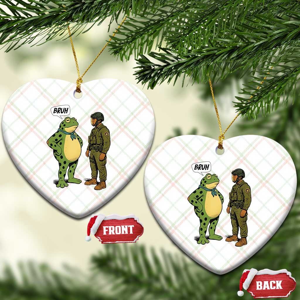 Funny Frog Bruh Resist Meme Ceramic Ornament Free Portland Oregon Political Satire TS02 Print Your Wear