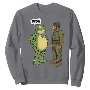 Funny Frog Bruh Resist Meme Sweatshirt Free Portland Oregon Political Satire TS02 Charcoal Print Your Wear