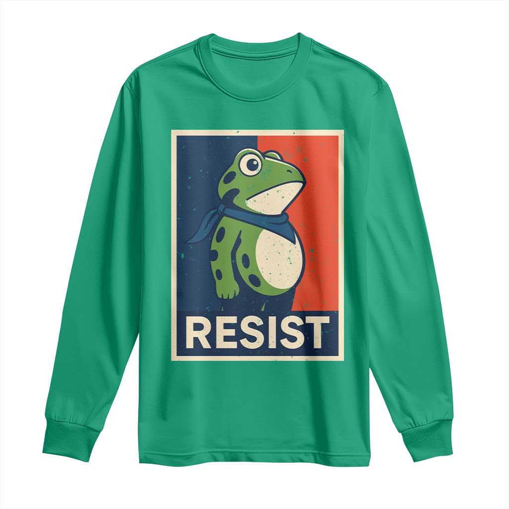 Portland 2025 Protest Long Sleeve Shirt Frog Resist Against Pepper Spray TS02 Irish Green Print Your Wear