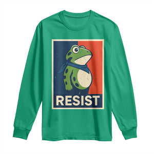 Portland 2025 Protest Long Sleeve Shirt Frog Resist Against Pepper Spray TS02 Irish Green Print Your Wear