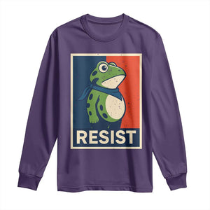 Portland 2025 Protest Long Sleeve Shirt Frog Resist Against Pepper Spray TS02 Purple Print Your Wear