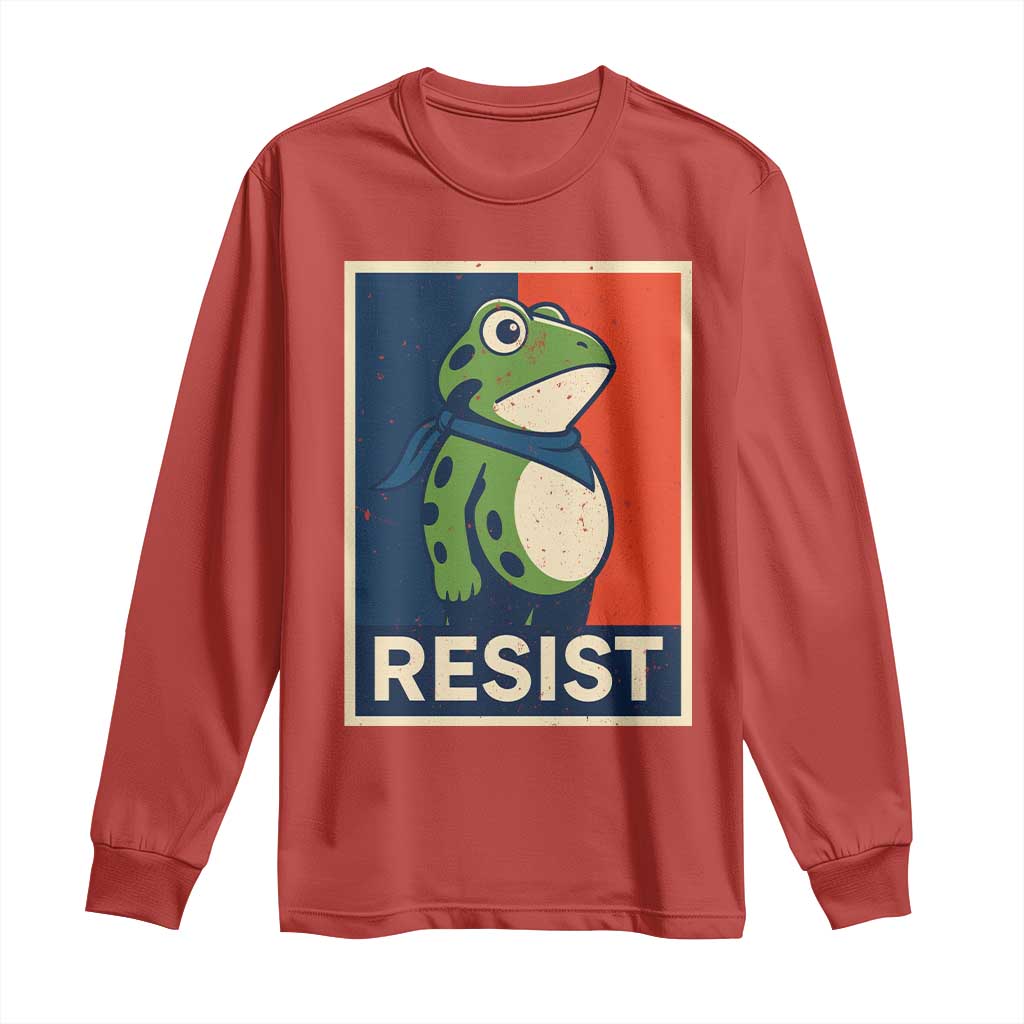 Portland 2025 Protest Long Sleeve Shirt Frog Resist Against Pepper Spray TS02 Red Print Your Wear