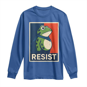 Portland 2025 Protest Long Sleeve Shirt Frog Resist Against Pepper Spray TS02 Royal Blue Print Your Wear