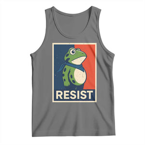 Portland 2025 Protest Tank Top Frog Resist Against Pepper Spray TS02 Black Heather Print Your Wear