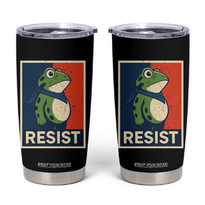 Portland 2025 Protest Tumbler Cup Frog Resist Against Pepper Spray TS02 Black Print Your Wear