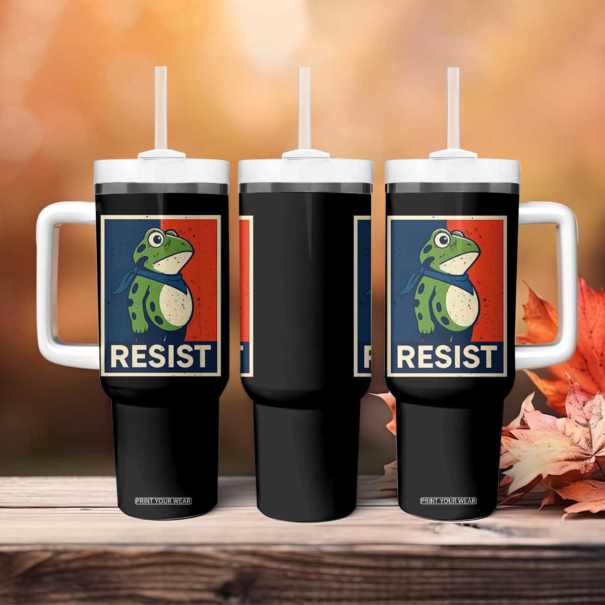 Portland 2025 Protest Tumbler With Handle Frog Resist Against Pepper Spray TS02 Print Your Wear