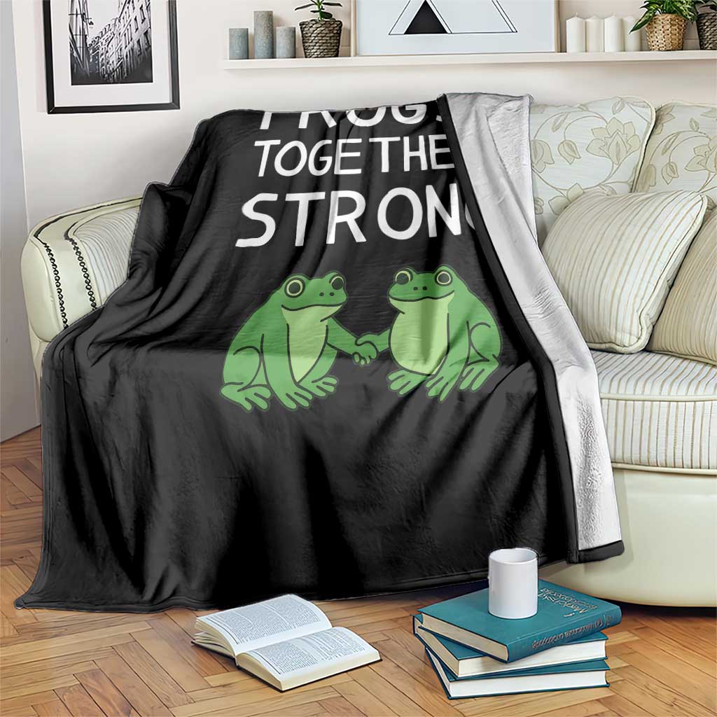 Frogs Together Strong Throw Blanket Free Portland Oregon Unity Meme TS02 Print Your Wear