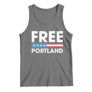Free Portland Patriotic Tank Top Bold Political Statement American Flag TS02 Black Heather Print Your Wear