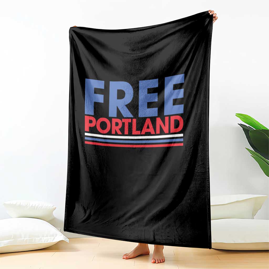 Free Portland Bold Patriotic Throw Blanket Red White and Blue Protest Statement TS02 Print Your Wear