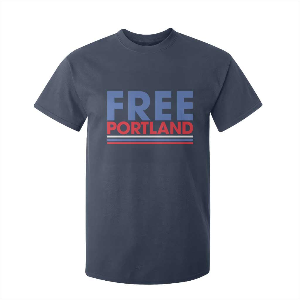 Free Portland Bold Patriotic T Shirt For Kid Red White and Blue Protest Statement TS02 Navy Print Your Wear