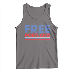 Free Portland Bold Patriotic Tank Top Red White and Blue Protest Statement TS02 Deep Heather Print Your Wear