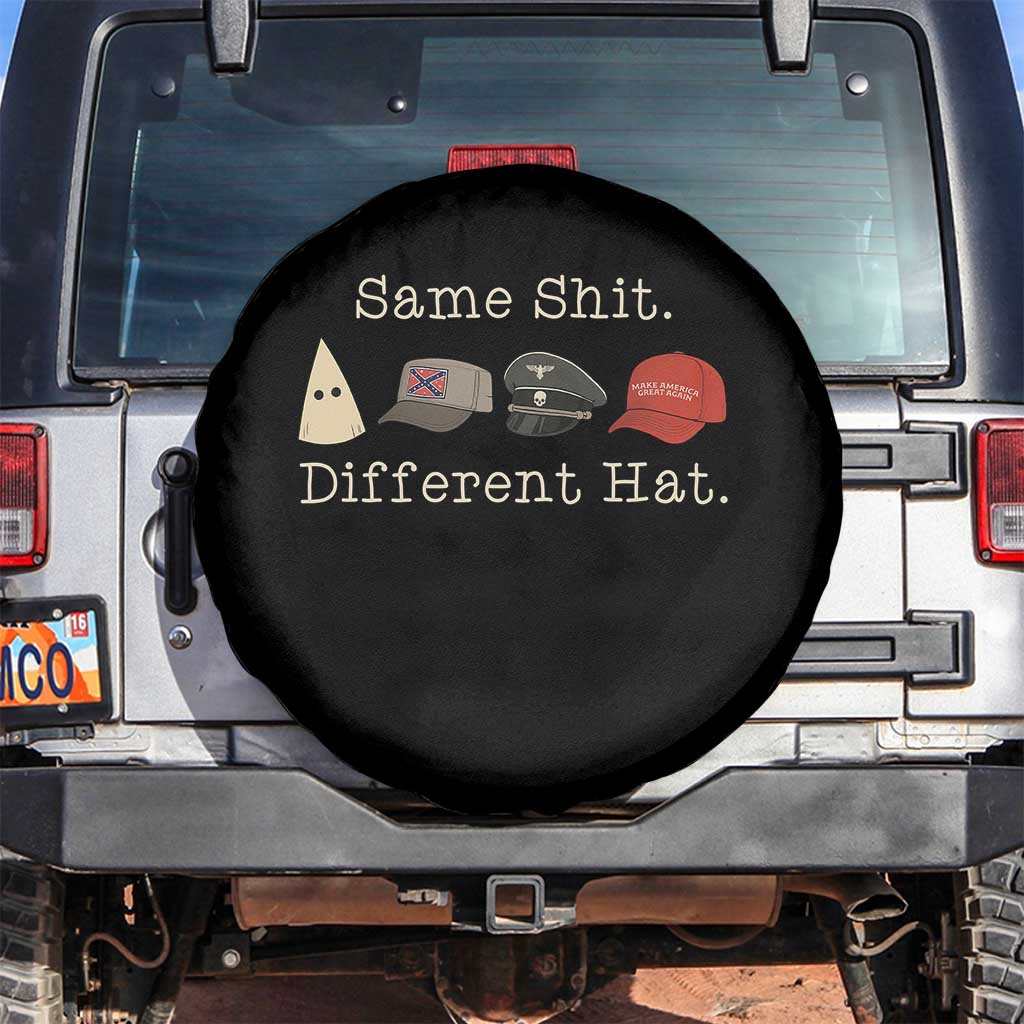 Same Shit Different Hat Spare Tire Cover TS02 No hole Black Print Your Wear
