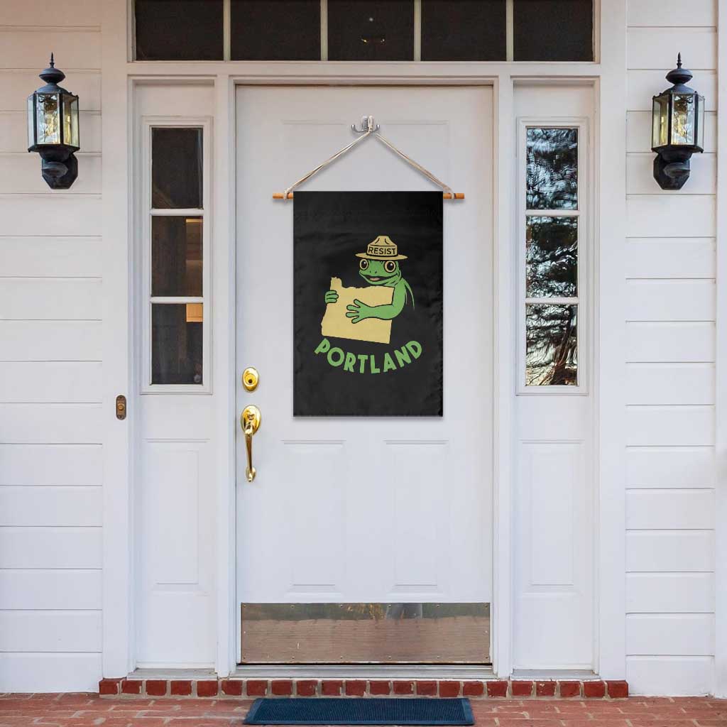 Portland Frog Resist Garden Flag Oregon Map Vintage Graphic TS02 Print Your Wear