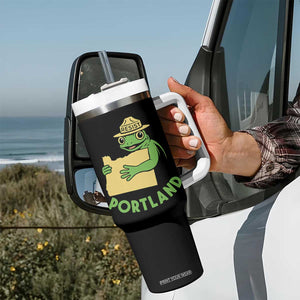 Portland Frog Resist Tumbler With Handle Oregon Map Vintage Graphic TS02 Print Your Wear