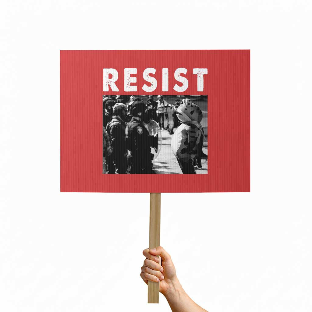 Portland Resist Frog Protest Sign Oregon Iconic Frogs Photo Protest Moment TS02 Horizontal 18