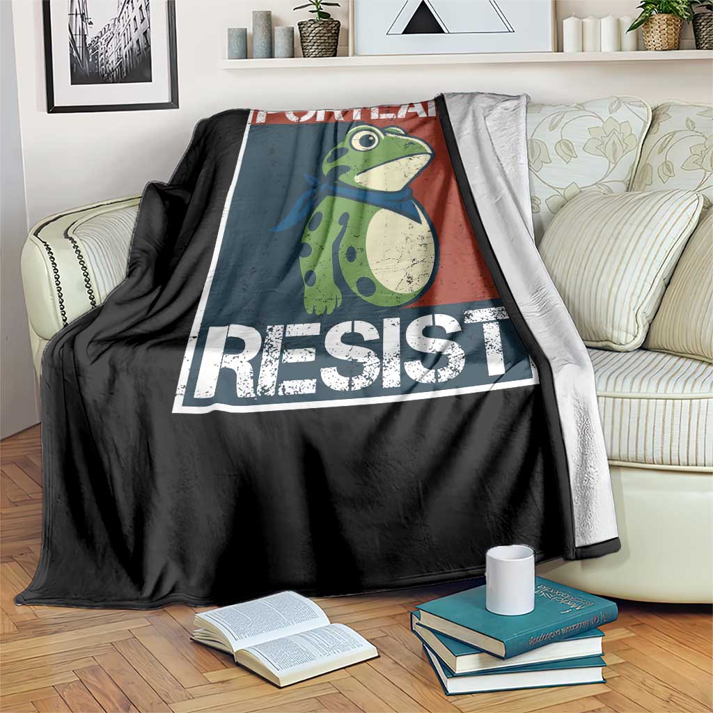 Portland Resist Retro Frog 8647 Throw Blanket Political Satire Protest Poster Graphic TS02 Print Your Wear