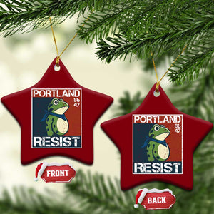 Portland Resist Retro Frog 8647 Ceramic Ornament Political Satire Protest Poster Graphic TS02 Print Your Wear