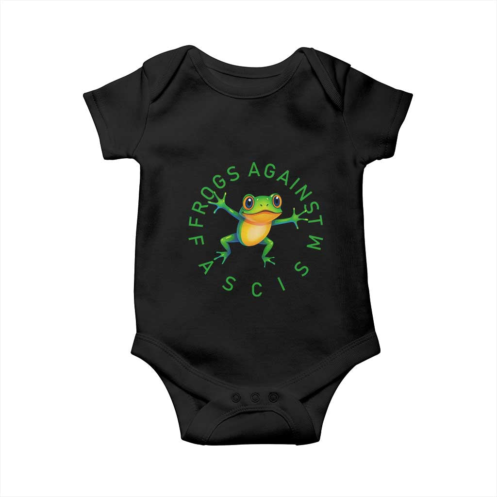 Frogs Against Fascism Baby Onesie Portland Frog Protest Together Strong TS02 Black Print Your Wear