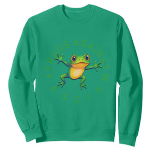 Frogs Against Fascism Sweatshirt Portland Frog Protest Together Strong TS02 Irish Green Print Your Wear