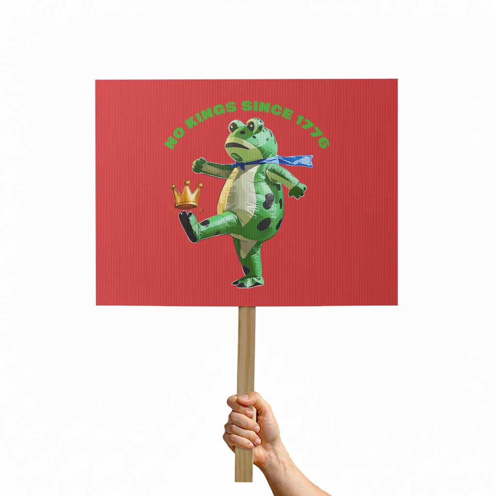 No Kings Since 1776 Frog Protest Sign Funny Inflatable Frog Meme Protest Portland TS02 Horizontal 18