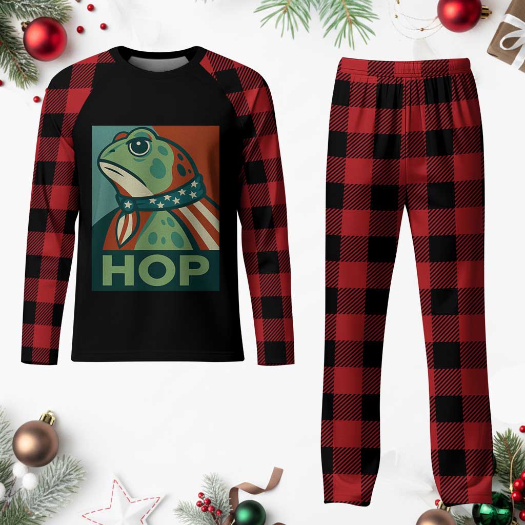 Hop Patriotic Frog Plaid Pajama Set Resist Protest Poster Graphic TS02 Buffalo Plaid Print Your Wear