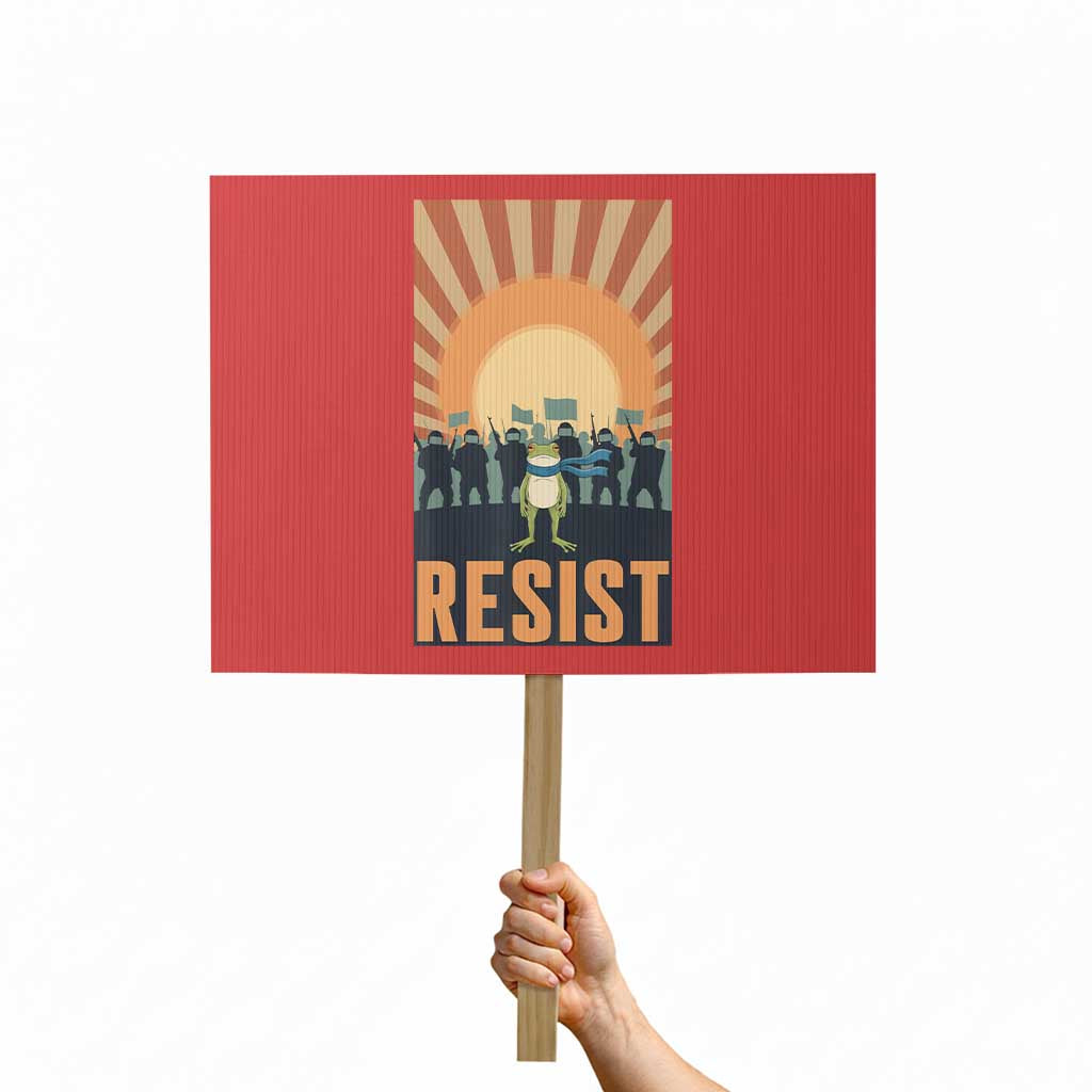Frog Resist Protest Sign Bold Protest Free Portland TS02 Horizontal 18