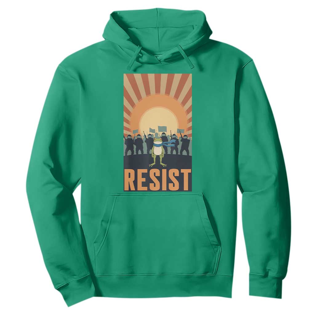 Frog Resist Hoodie Bold Protest Free Portland TS02 Irish Green Print Your Wear