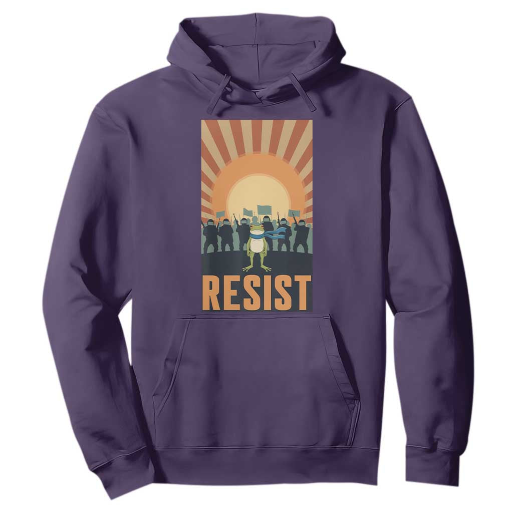 Frog Resist Hoodie Bold Protest Free Portland TS02 Purple Print Your Wear