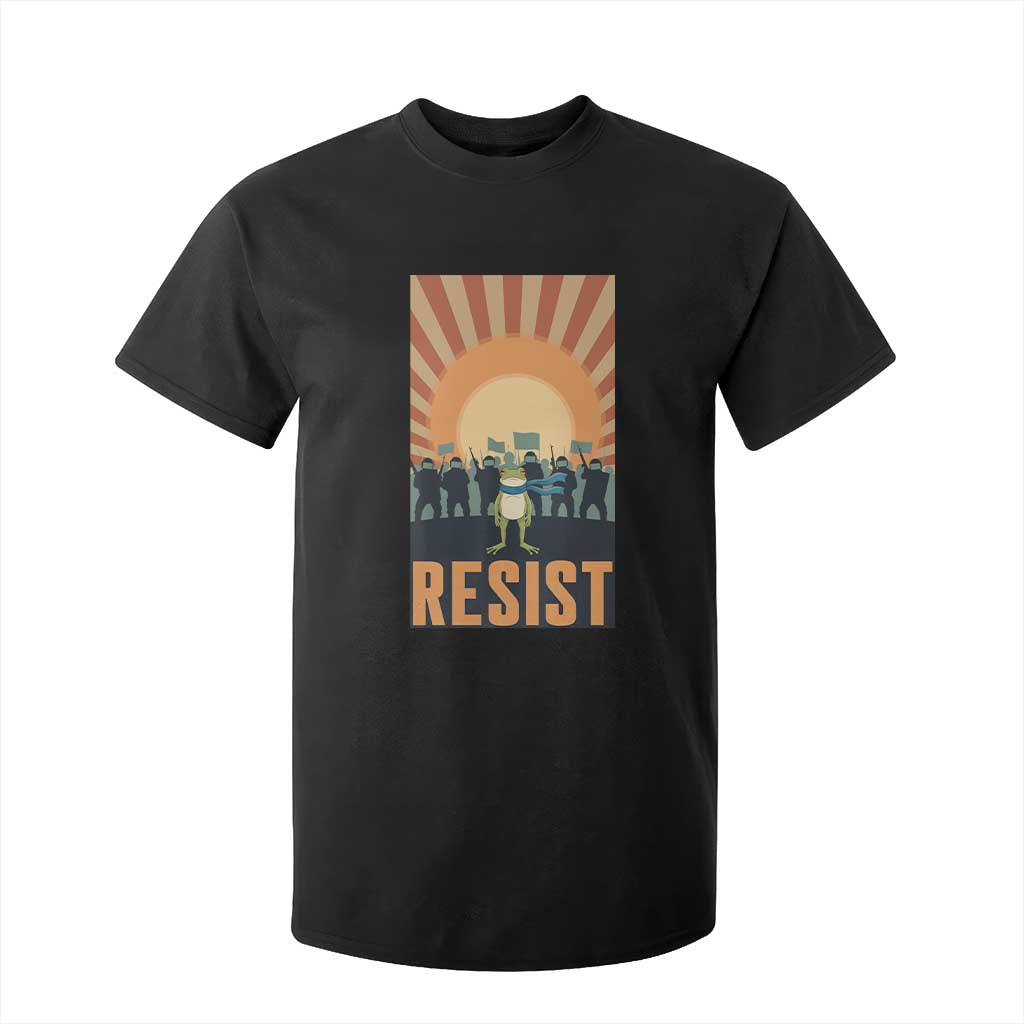 Frog Resist T Shirt For Kid Bold Protest Free Portland TS02 Black Print Your Wear