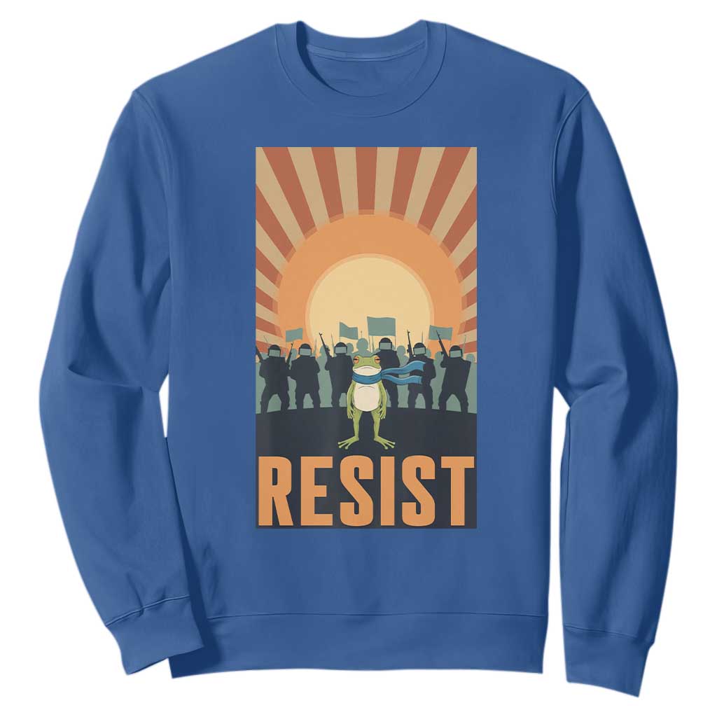 Frog Resist Sweatshirt Bold Protest Free Portland TS02 Royal Blue Print Your Wear