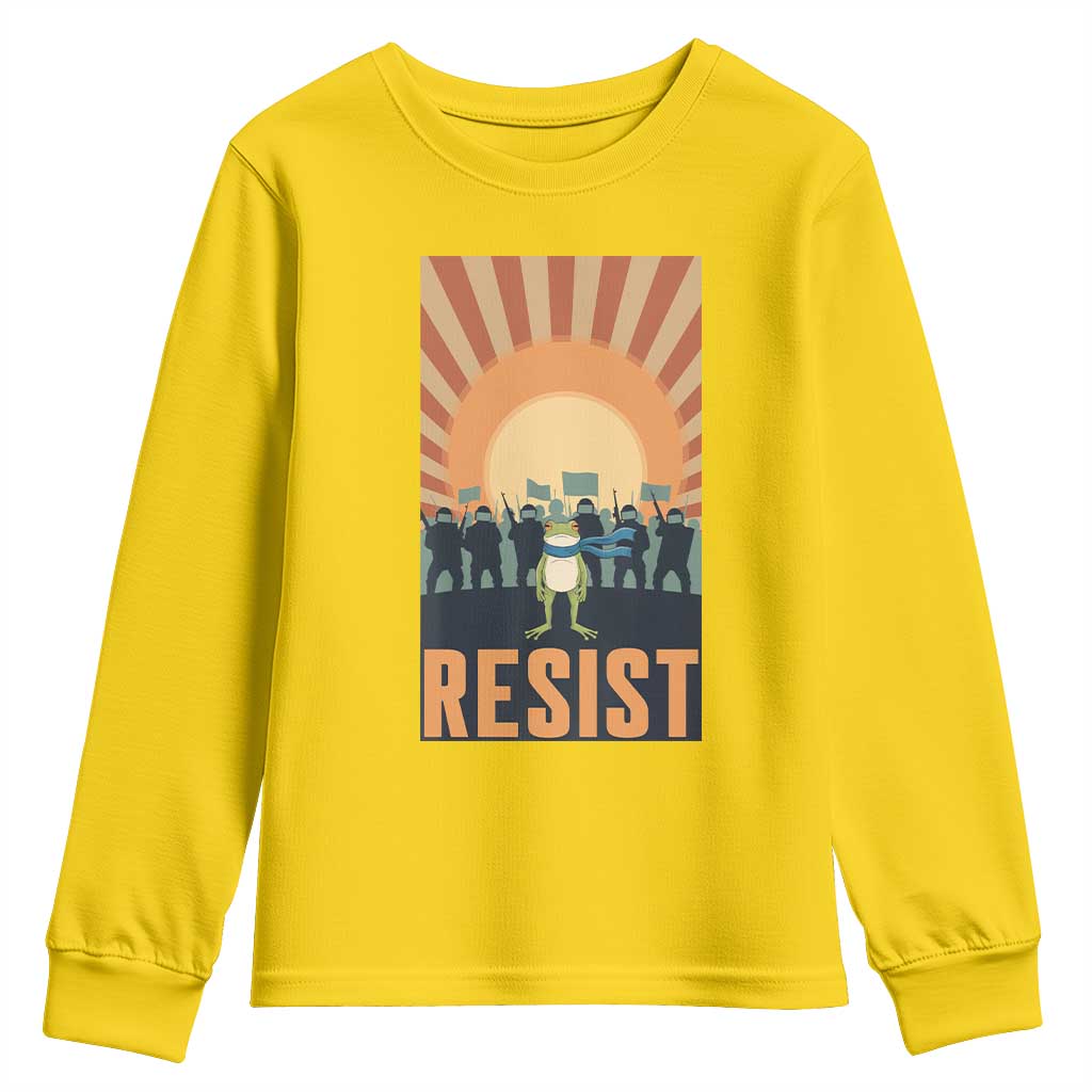 Frog Resist Youth Sweatshirt Bold Protest Free Portland TS02 Daisy Print Your Wear