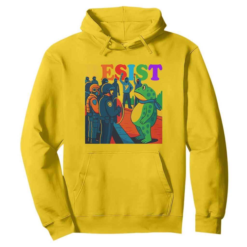 Rainbow Street Protest Frog Hoodie Resist LGBTQ+ Solidarity TS02 Daisy Print Your Wear