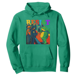 Rainbow Street Protest Frog Hoodie Resist LGBTQ+ Solidarity TS02 Irish Green Print Your Wear
