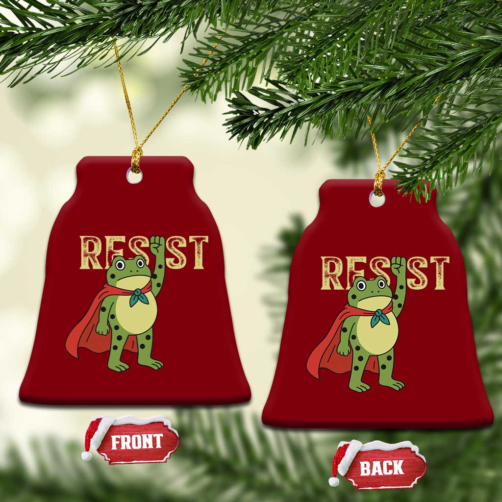 Resist Super Frog Ceramic Ornament Free Portland Political Satire Retro Graphic TS02 Print Your Wear