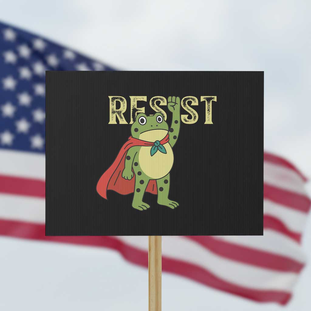 Resist Super Frog Protest Sign Free Portland Political Satire Retro Graphic TS02 Horizontal 18