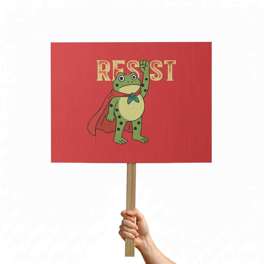 Resist Super Frog Protest Sign Free Portland Political Satire Retro Graphic TS02 Horizontal 18