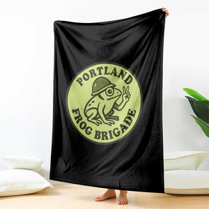 Portland Frog Brigade Throw Blanket Peace Frog Protest Badge TS02 Print Your Wear