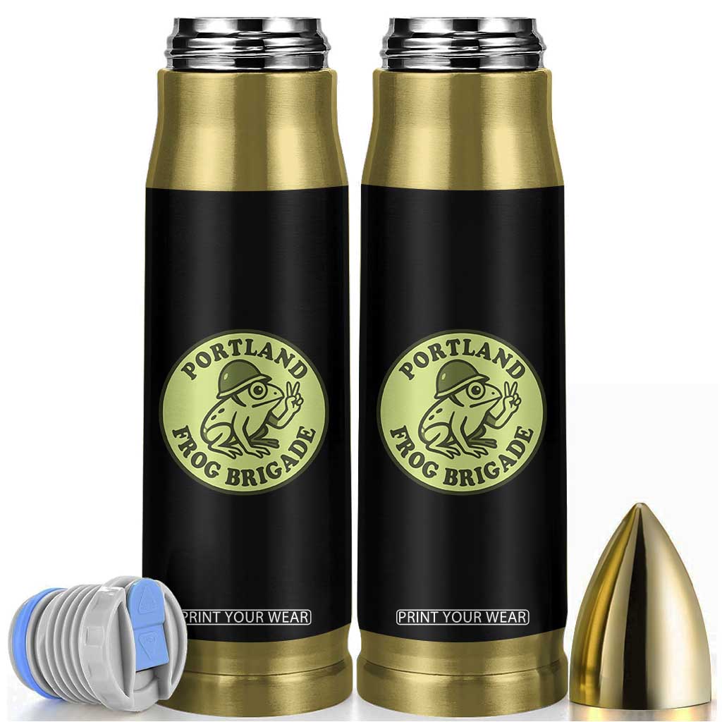 Portland Frog Brigade Bullet Tumbler Peace Frog Protest Badge TS02 Black Print Your Wear