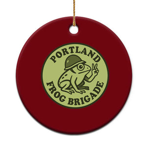 Portland Frog Brigade Ceramic Ornament Peace Frog Protest Badge TS02 1pc Red Print Your Wear