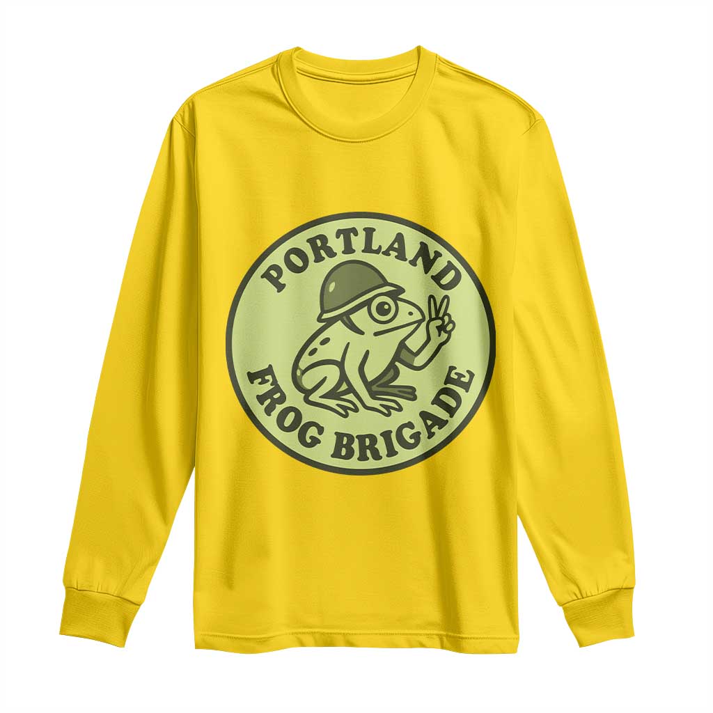 Portland Frog Brigade Long Sleeve Shirt Peace Frog Protest Badge TS02 Daisy Print Your Wear