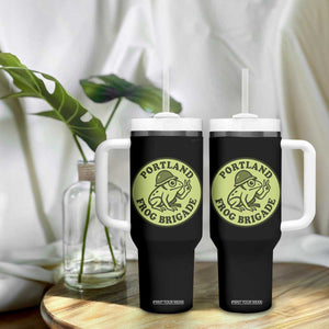 Portland Frog Brigade Tumbler With Handle Peace Frog Protest Badge TS02 Print Your Wear