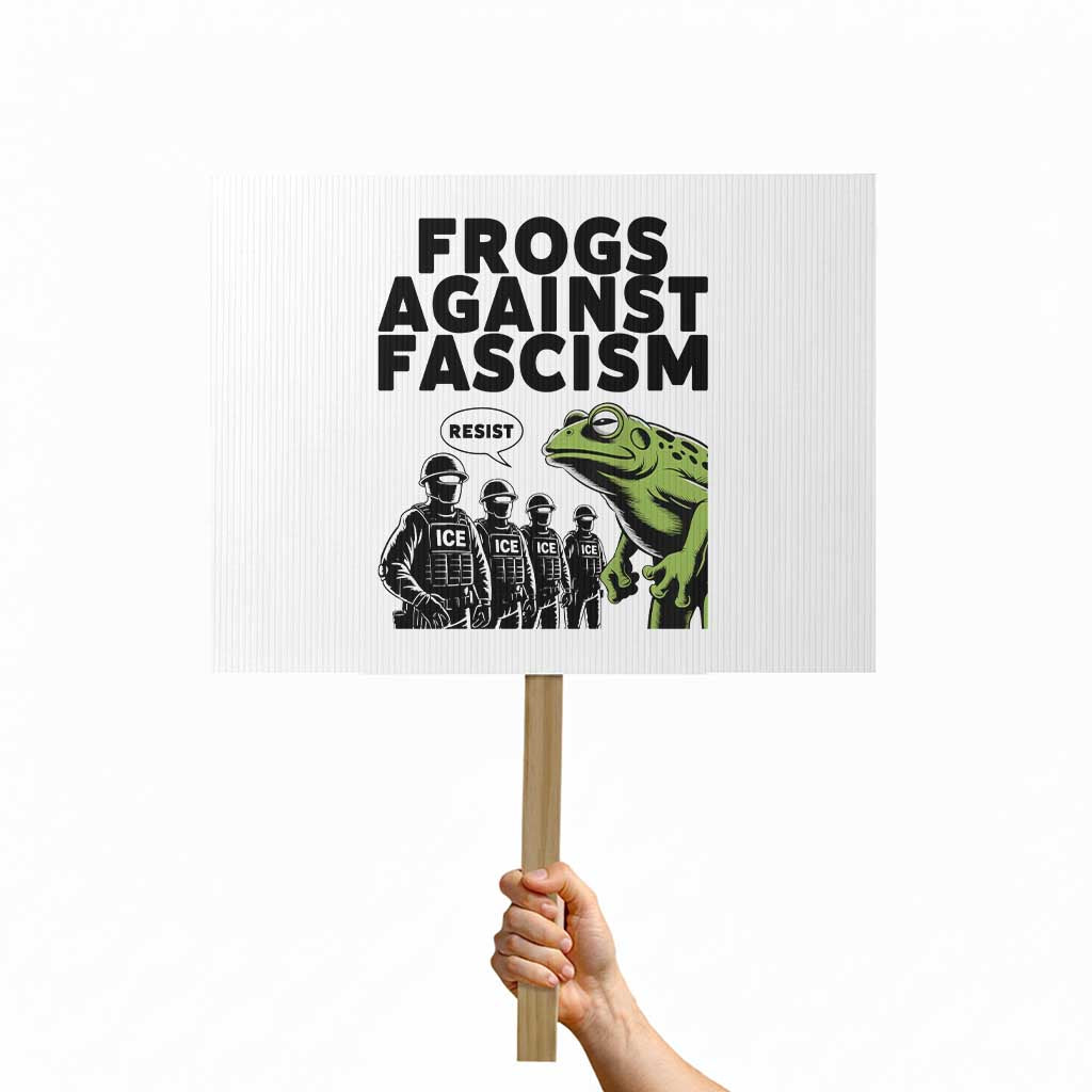 Frogs Against Fascism Protest Sign Resist 2025 Free Portland Protest TS02 Horizontal 18