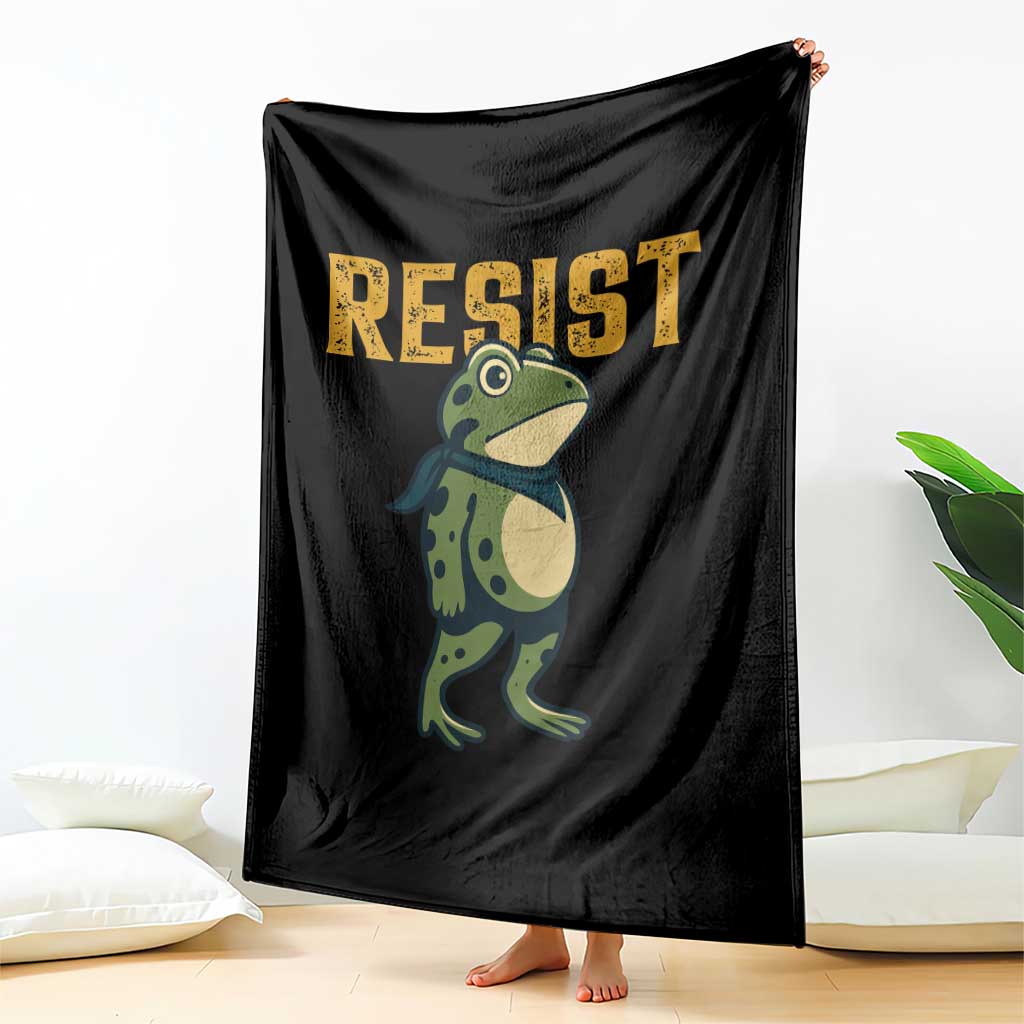 Resist Frog Protest Throw Blanket Free Portland Political Satire TS02 Print Your Wear