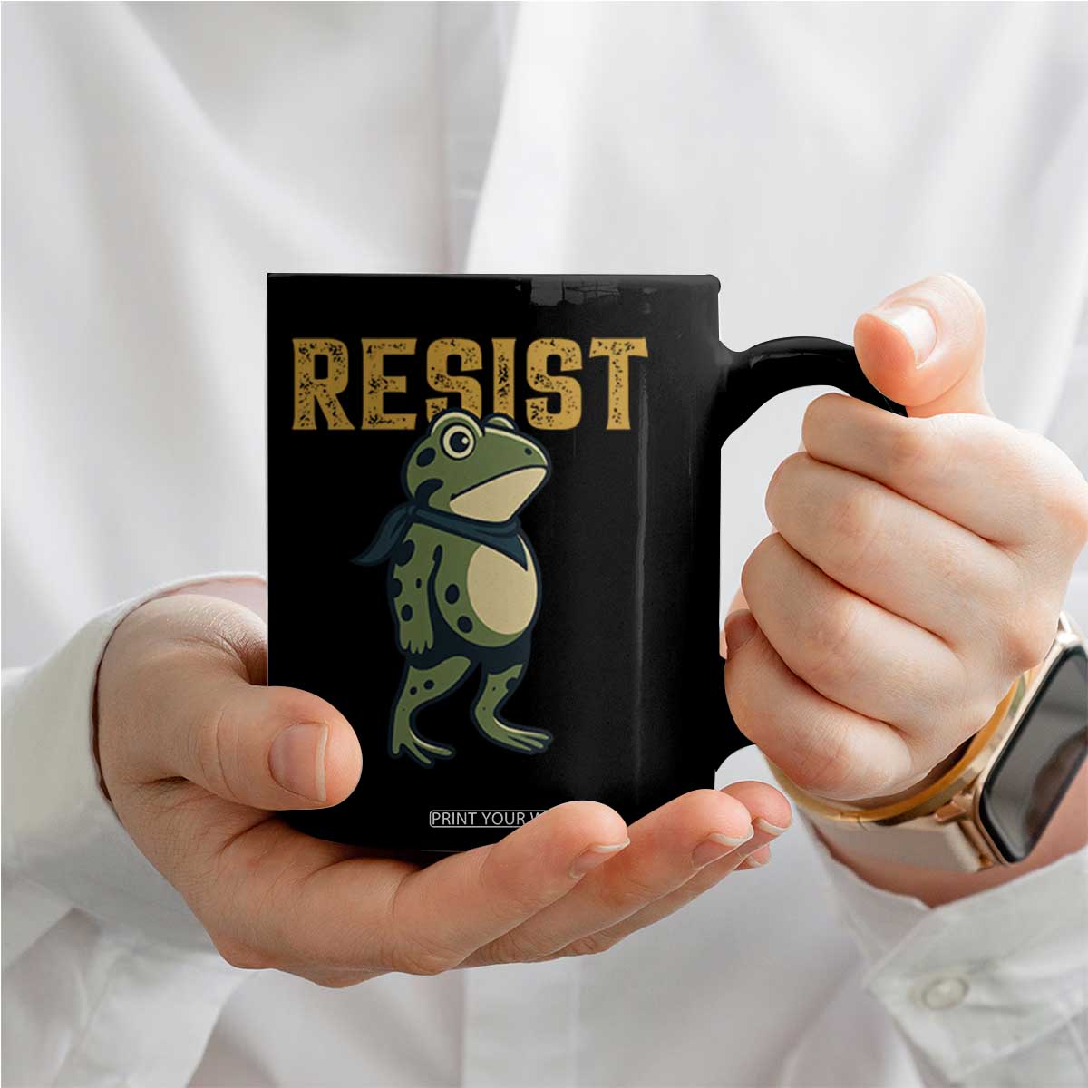 Resist Frog Protest Coffee Mug Free Portland Political Satire TS02 Print Your Wear