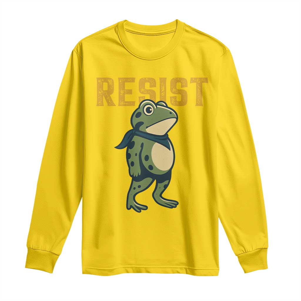 Resist Frog Protest Long Sleeve Shirt Free Portland Political Satire TS02 Daisy Print Your Wear