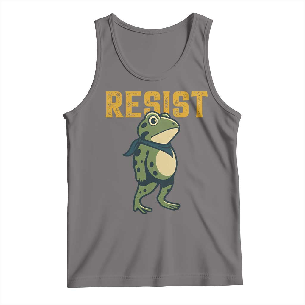 Resist Frog Protest Tank Top Free Portland Political Satire TS02 Deep Heather Print Your Wear