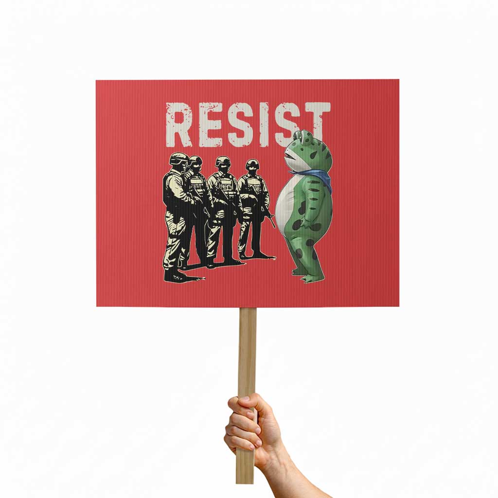 Resist Frog Protest Sign Inflatable Animal Protest Free Portland TS02 Horizontal 18