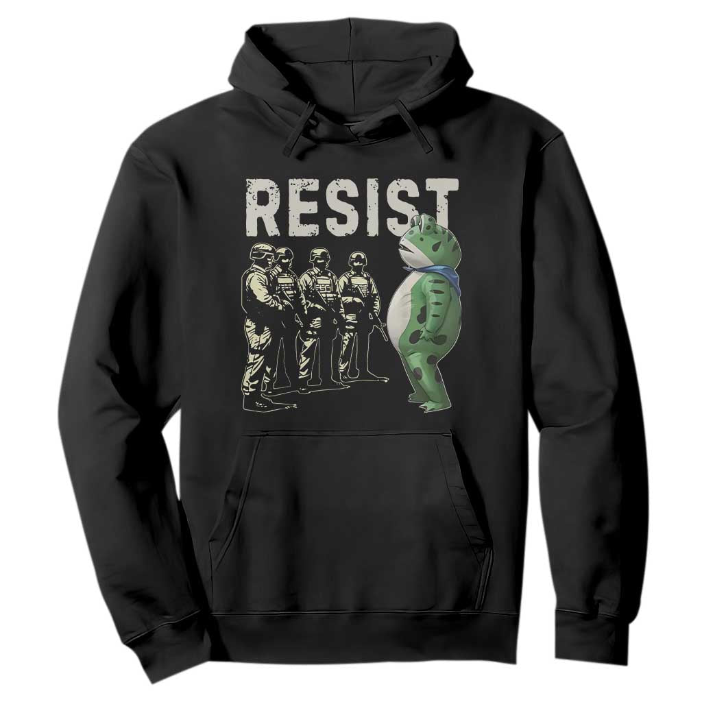 Resist Frog Hoodie Inflatable Animal Protest Free Portland TS02 Black Print Your Wear